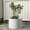 Heavy Duty Corten Steel Round Raised Garden Bed Kit – 15.5" Dia. x 20" H. – Pre-Rusted Metal Planter Box for Vegetables, Flowers, Herbs – White – Idea