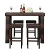 Free shipping Bar Stool-Table and Chair Set of 5 Brown Gradient  YJ