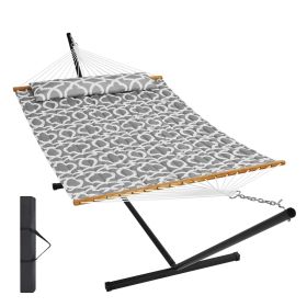 VEVOR Two Person Hammock with Stand Included Heavy Duty 480lb Capacity, Double Hammock with 12 FT Steel Stand and Portable Carrying Bag and Pillow, Fr