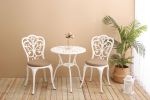 Best Choice Products 3-Piece Outdoor Rust-Resistant Cast Aluminum Patio Bistro Set white