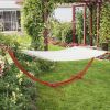 10.5ft Hammock with Wood Stand, Heavy Duty Roman Arc Pine Hammock Frame Hammock for Patio Backyard Balcony Porch, Amber Yellow & White RT