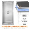 VEVOR Drop in Ice Chest, 36"L x 18"W x 14"H Stainless Steel Ice Cooler, Commercial Ice Bin with Sliding Cover, 40.9 qt Outdoor Kitchen Ice Bar, Drain-