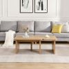 47.24*23.62 inch and 35.43*31.49 inch Rectangle Wood Detachable Coffee Table, Single L Shape Farmhouse Coffee Table for Dining Room, Garden, oak