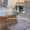 Direct Wicker Outdoor 7-Piece Patio Wicker Gas Fire Pit Dining Set with Arm Chairs