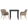 3 Piece Patio Dining Set with Cushions Brown