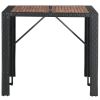 5 Piece Outdoor Bar Set Poly Rattan and Acacia Wood Black