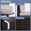 GO 9-Pieces Outdoor Half-moon Patio Sofa Set, Round Sofa Set, Modern Style Sofa, Brown Wicker, Beige Cushion