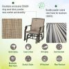 Outsunny 3 Piece Outdoor Glider Chair with Coffee Table Bistro Set, 2 Patio Rocking Swing Chairs with Breathable Sling Fabric, Glass Tabletop, for Bac