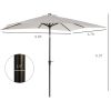 Outsunny 9' x 7' Solar Umbrella, LED Lighted Patio Umbrella for Table or Base with Tilt & Crank, Outdoor Umbrella for Garden, Deck, Backyard, Pool, Be