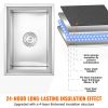 VEVOR Drop in Ice Chest, 20"L x 14"W x 12"H Stainless Steel Ice Cooler, Commercial Ice Bin with Cover, 40 qt Outdoor Kitchen Ice Bar, Drain-pipe and D