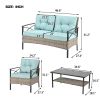 Patio Furniture, Outdoor Furniture, Seasonal PE Wicker Furniture, Four Set Wicker Furniture With Black Metal Table