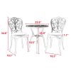 Best Choice Products 3-Piece Outdoor Rust-Resistant Cast Aluminum Patio Bistro Set white