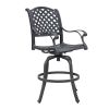 Premium Outdoor Aluminum Bar Stools with Olefin Cushions, Set of 2, Sandstorm