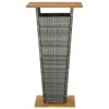 Bar Table Gray 23.6"x23.6"x43.3" Poly Rattan and Solid Acacia Wood