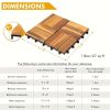 10pcs Deck Tiles - 11.8"x11.8" Interlocking Natural Solid Acacia Wood for Outdoor & Indoor, Patio Garden, Balcony, Poolside - Natural Color