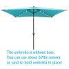 10 x 6.5Ft Rectangular Patio Solar LED Lighted Outdoor Market Umbrellas with Crank and Push Button Tilt for Garden Shade Swimming Pool