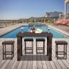 Free shipping Bar Stool-Table and Chair Set of 5 Brown Gradient  YJ