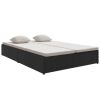 Convertible Sun Bed with Cushions Poly Rattan Black