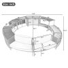 Spa Surround Spa Frame Patio Rattan Sofa Set with Storage Spaces, Mini Sofa and Comfortable Cushion for Patio,Backyard, Beige