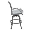 Outdoor Aluminum Swivel Barstools with Cushions, Set of 2, Golden Gauze