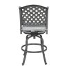 Outdoor Aluminum Swivel Barstools with Cushions, Set of 2, Golden Gauze