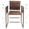 Outdoor 3 Piece Patio Bar Set, Bar Height Bistro Table Set for 2 People, High Top Wicker Bar Stools and Table Outdoor Bar Set with Cushions and Pillow