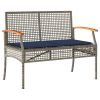 Garden Bench Grey, Brown, Navy Blue