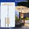 Double Sided Patio Umbrella, 9.5' Large Outdoor Market Umbrella with Push Button Tilt and Crank, 3 Air Vents and 12 Ribs, for Garden, Deck, Pool, Brow
