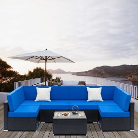 7 pcs /6 pcs/5 pcs/4 pcs Outdoor Weaving Rattan Sofa Set XH (size: 7 PCS)