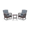 3 Pieces Rocking Bistro Set with 2-Tier Coffee Table