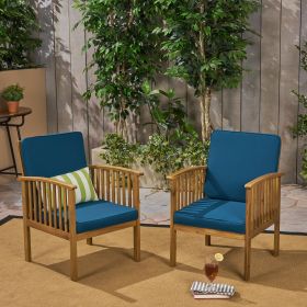 CASA ACACIA CLUB CHAIR (Color: Brown+Navy, Material: Wood+Waterproof Fabric)