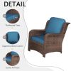 Patio Furniture Set Rattan Outdoor Sectional Conversation Sets 3-Seat Outdoor Couch,2 Single Chair and 2 Ottoman for Lawn, Balcony, Garden, Backyard (