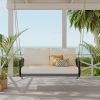 1-Piece Woven Rope Outdoor Swing Sofa with Soft Cushions Seating 2 for Patio, Courtyard and Balcony