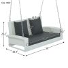 2-Person Wicker Hanging Porch Swing with Chains; Cushion; Pillow; Rattan Swing Bench for Garden; Backyard; Pond