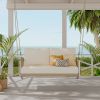 1-Piece Woven Rope Outdoor Swing Sofa with Soft Cushions Seating 2 for Patio, Courtyard and Balcony