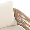4-Piece Patio Furniture Set, Outdoor Furniture with Acacia Wood Table, Patio Conversation Set with Deep Seating & Thick Cushion for Backyard Porch Bal