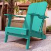 Outdoor Patio HDPE Adirondack Chair, Armrests with Cup Holders & Phone Slots