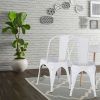 Metal Dining Chairs Set of 4 Indoor Outdoor Patio Chairs Stackable Kitchen Chairs with Back Restaurant Chair 330 LBS Capacity